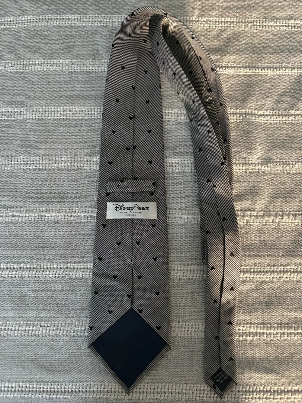 Disney Gray Tie with Small Black Mickey Icons